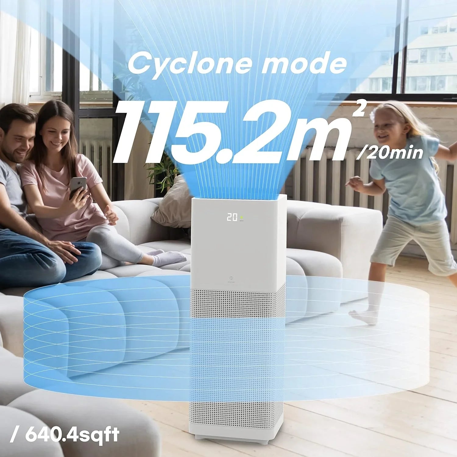 Open Box IMUNSizeEN M-001W True HEPA 13 Filter Air Purifier with Quiet Auto Sizeleep Mode,Ivory