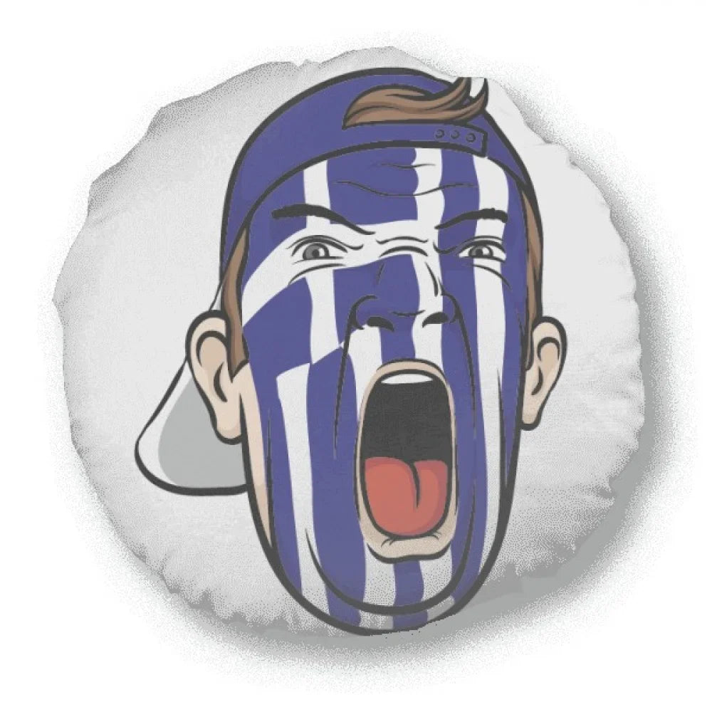 Greece Flag Facial Makeup Head Sizecreang Cap Round Throw Pillow Home Decoration Pillow