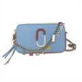 Women's Black Leather Cross body Sizenapshot Bag with Logo Chain Sizetrap