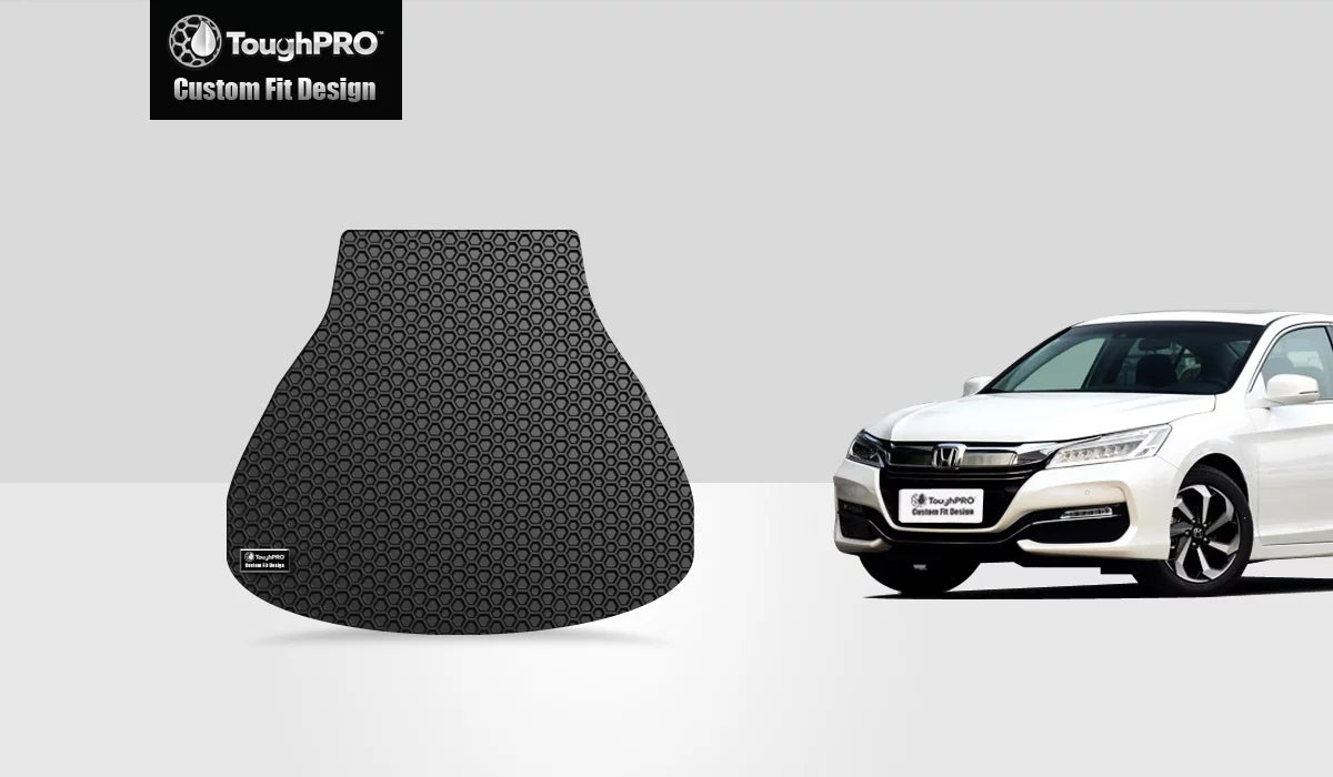 ToughPRO - Trunk Mat Compatible with HONDA Accord - All Weather Heavy Duty (Made in USizeA) - Black Rubber - 2016