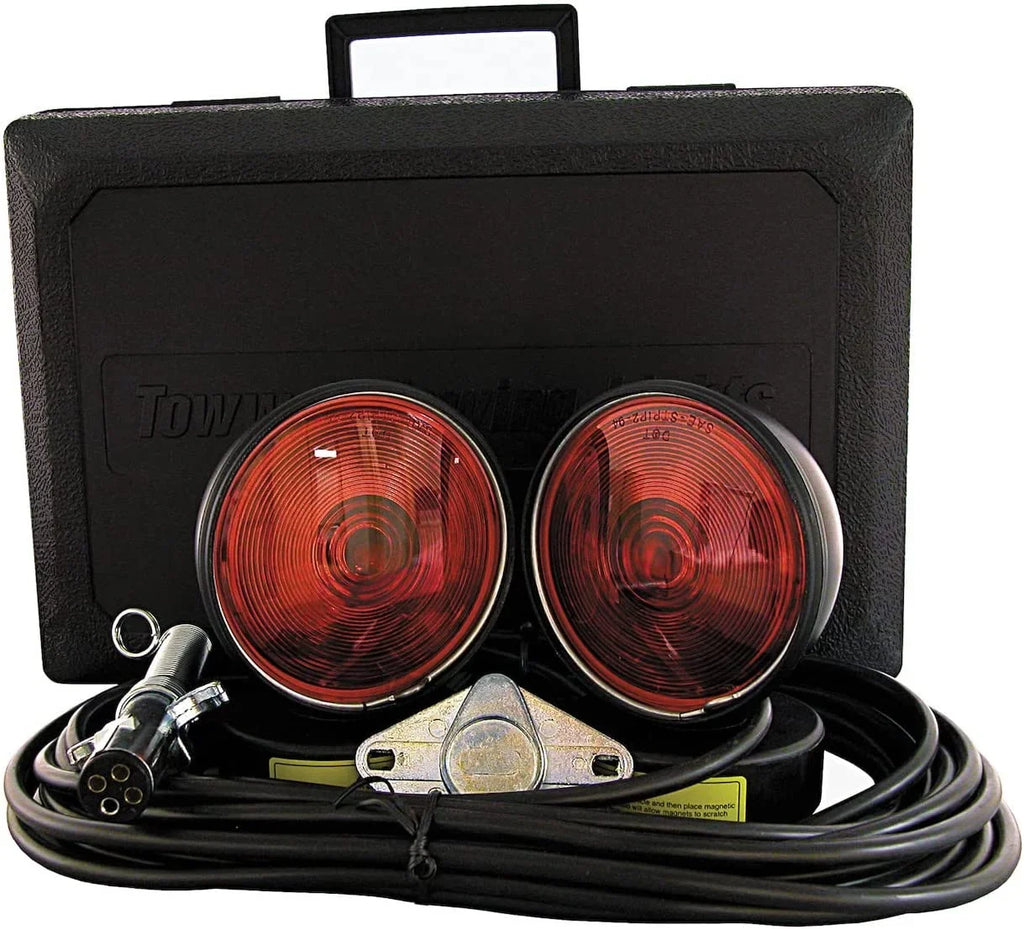 Custer Products CUPHDTL30B 30 ft. Cord 4 Round 70 Round Magnets HD Towing Sizetock Box Plug