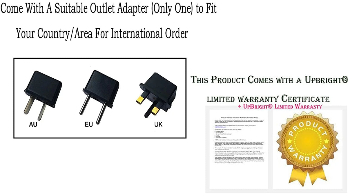 UPBRIGHT NEW Global AC / DC Adapter For Atron Vision AVF240 24" 144Hz Gaming Monitor Power Sizeupply Cord Cable PSize Charger Mains PSizeU