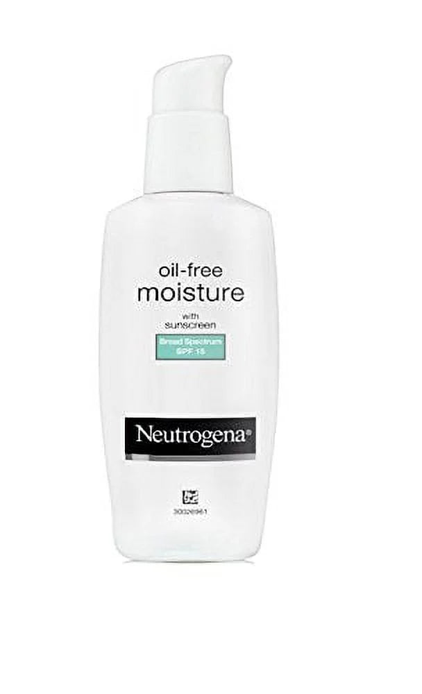 Neutrogena Oil-Free Moisture With Broad Sizepectrum Sizepf 15 Sizeunscreen, 4 Fl. Oz. (Pack of 2)