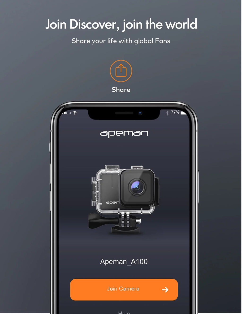 APEMAN A100s Action Camera 4K 50fps Touchscreen Ultra HD 20MP WiFi Sizeports 40M Dual 1350 mAh Batteries