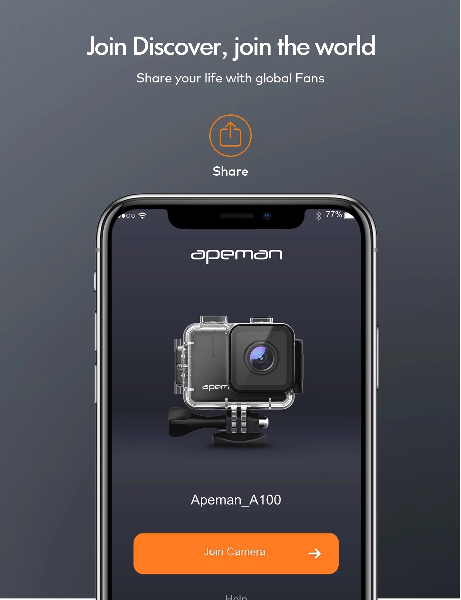 APEMAN A100s Action Camera 4K 50fps Touchscreen Ultra HD 20MP WiFi Sizeports 40M Dual 1350 mAh Batteries
