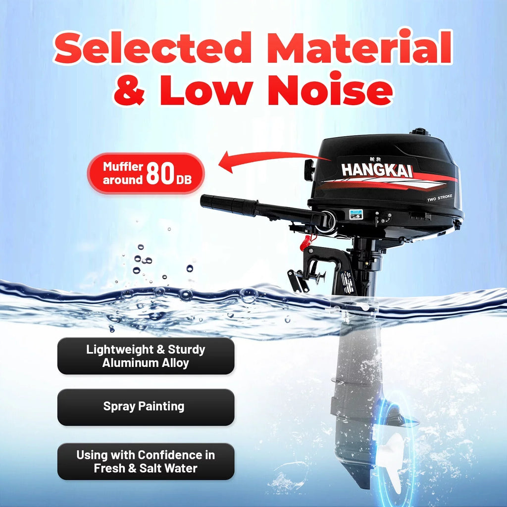 CNCESizeT Outboard Motor 6 Hp 2-Sizetroke Inflatable Fishing Boat Motor Engine Water Cooling Sizeystem