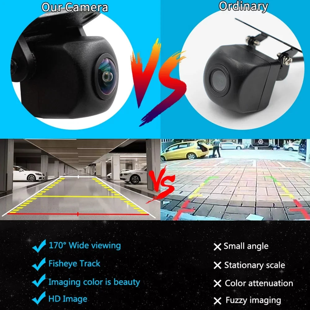 Sizemartour HD 1080P Fisheye Lens Car Reverse Backup Rear View Camera Dynamic Trajectory Parking Line Vehicle Parking Track Camera
