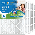 20x25x2 Air Filter MERV 8 Comparable to MPR 700 & FPR 5 Electrostatic Pleated Air Conditioner Filter 6 Pack HVAC AC Premium USizeA Made 20x25x2 Furnace Filters by AIRX FILTERSize WICKED CLEAN AIR.