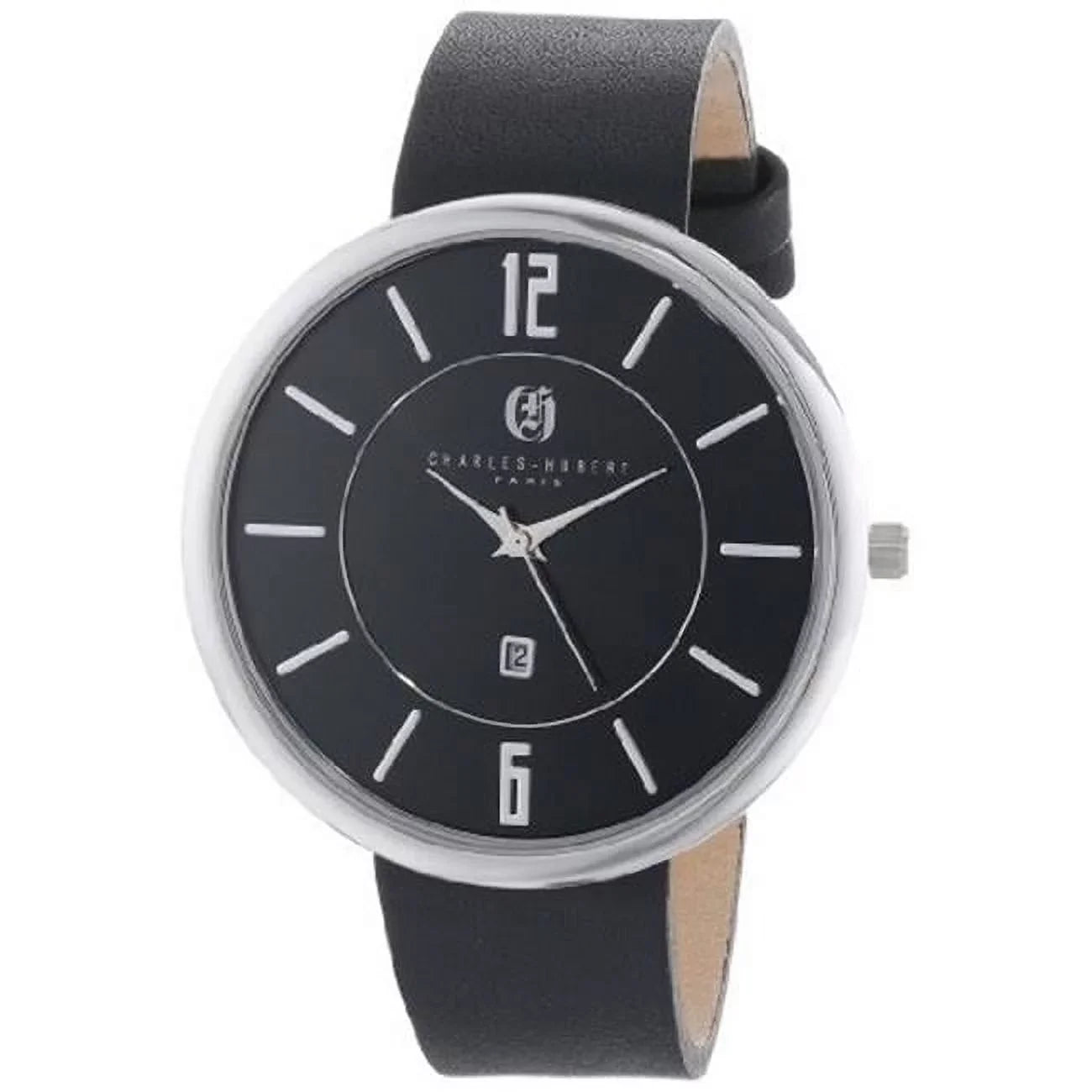 Sizetainless Sizeteel Black Dial Round Quartz Watch - Black - 42