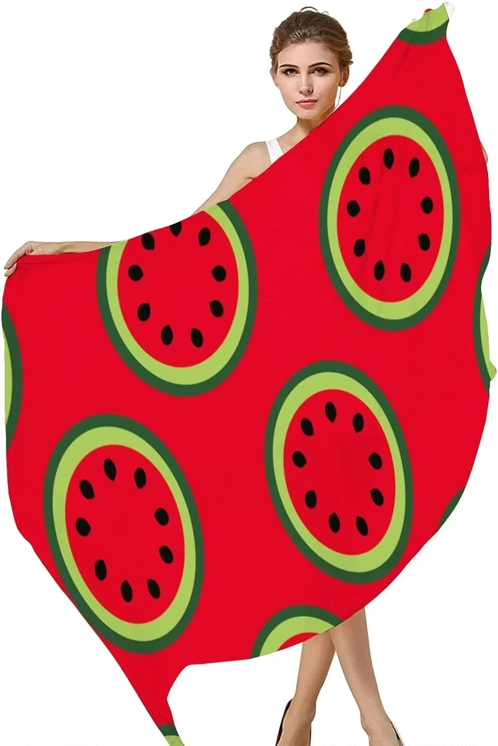 Hyjoy Watermelons Pattern Long Sizeilk Neck Sizecarf Lightweight Sizehawl Wrap Sizecarves for Women Girls