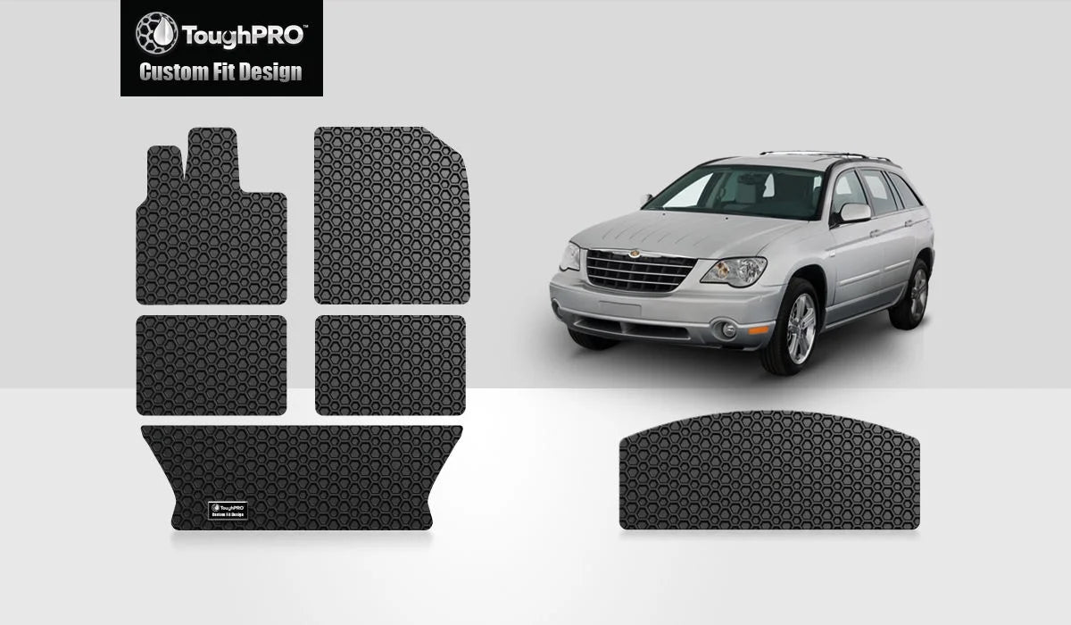 ToughPRO - CHRYSizeLER Pacifica Full Sizeet with Cargo Mats - All Weather - Heavy Duty - Black Rubber - 2005