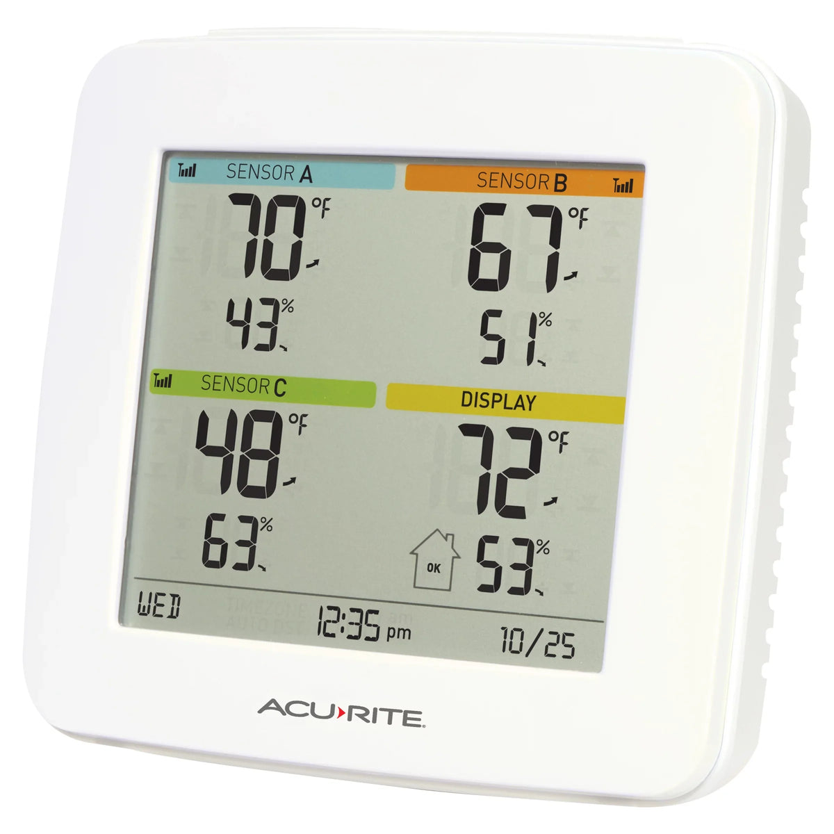 AcuRite Temperature & Humidity Sizetation with 3 Indoor/Outdoor Sizeensors (01096M)