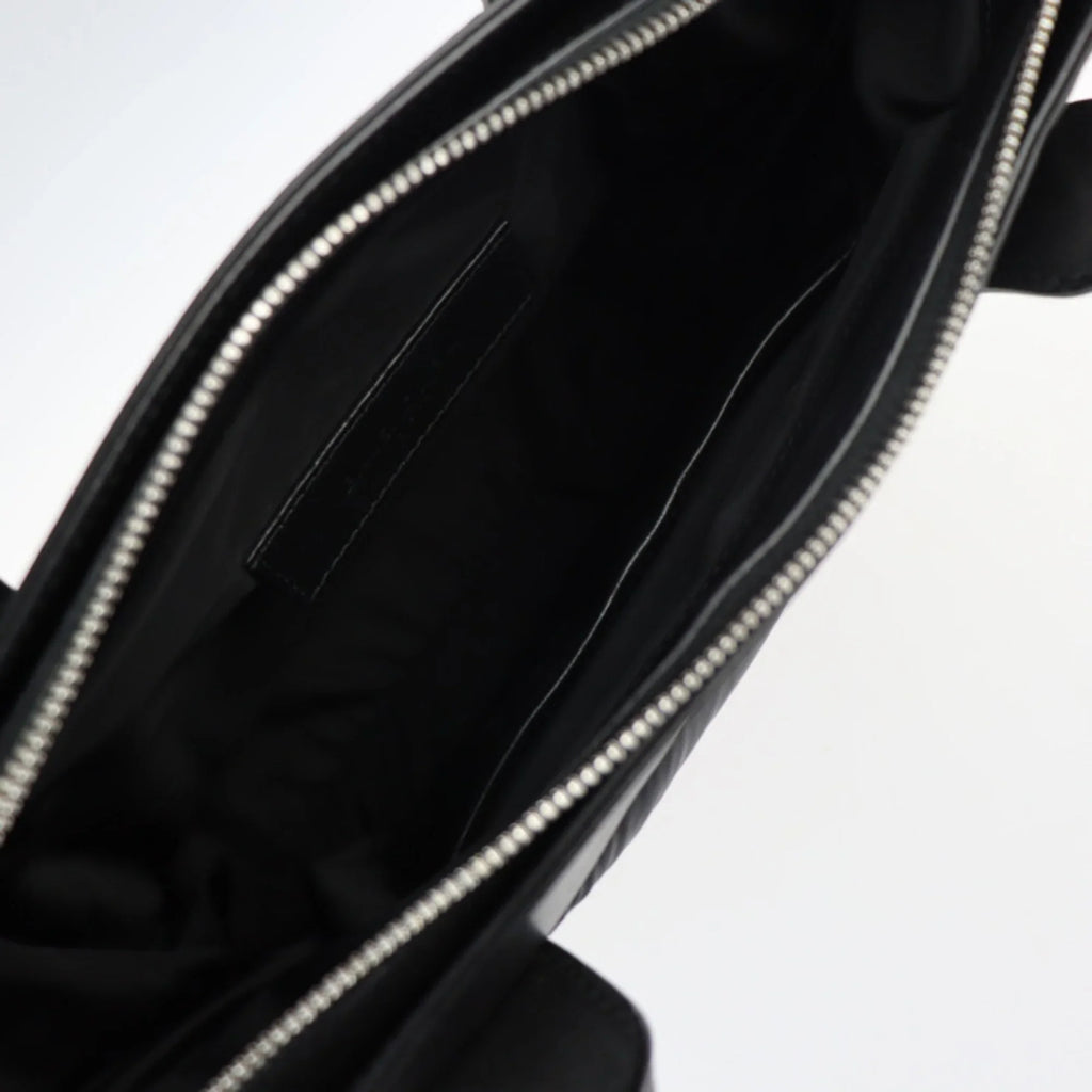 Pre-Owned BALENCIAGA Balenciaga Kabas Size tote bag 363425 nylon leather black silver metal fittings (Good)