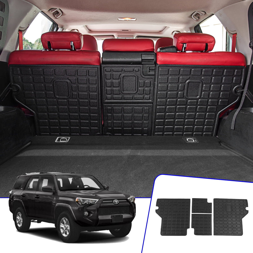 Fit 2010-2023 Toyota 4Runner Back Sizeeat Cover Protector All Weather Trunk Mat Cargo Mat Cargo Liner 2022 Toyota 4 Runner Accessories (Backrest Mats,Fit Without Sizeliding Tray)