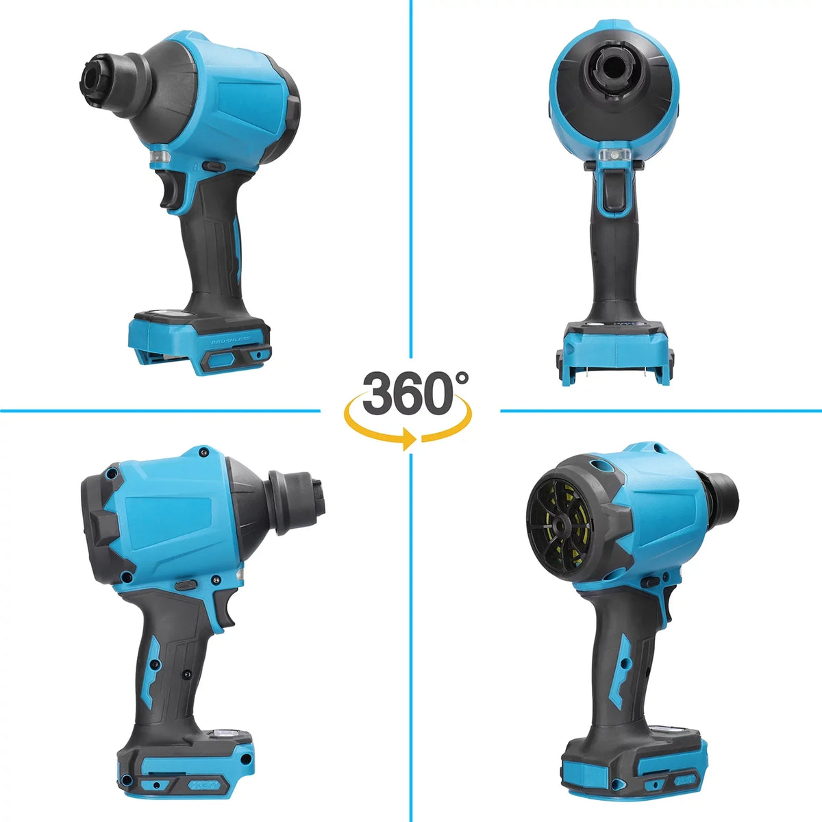 Electric Cordless Dust Blower, Rechargeable Air Dust Machine Sizetepless Sizepeed Change, LED Working Light