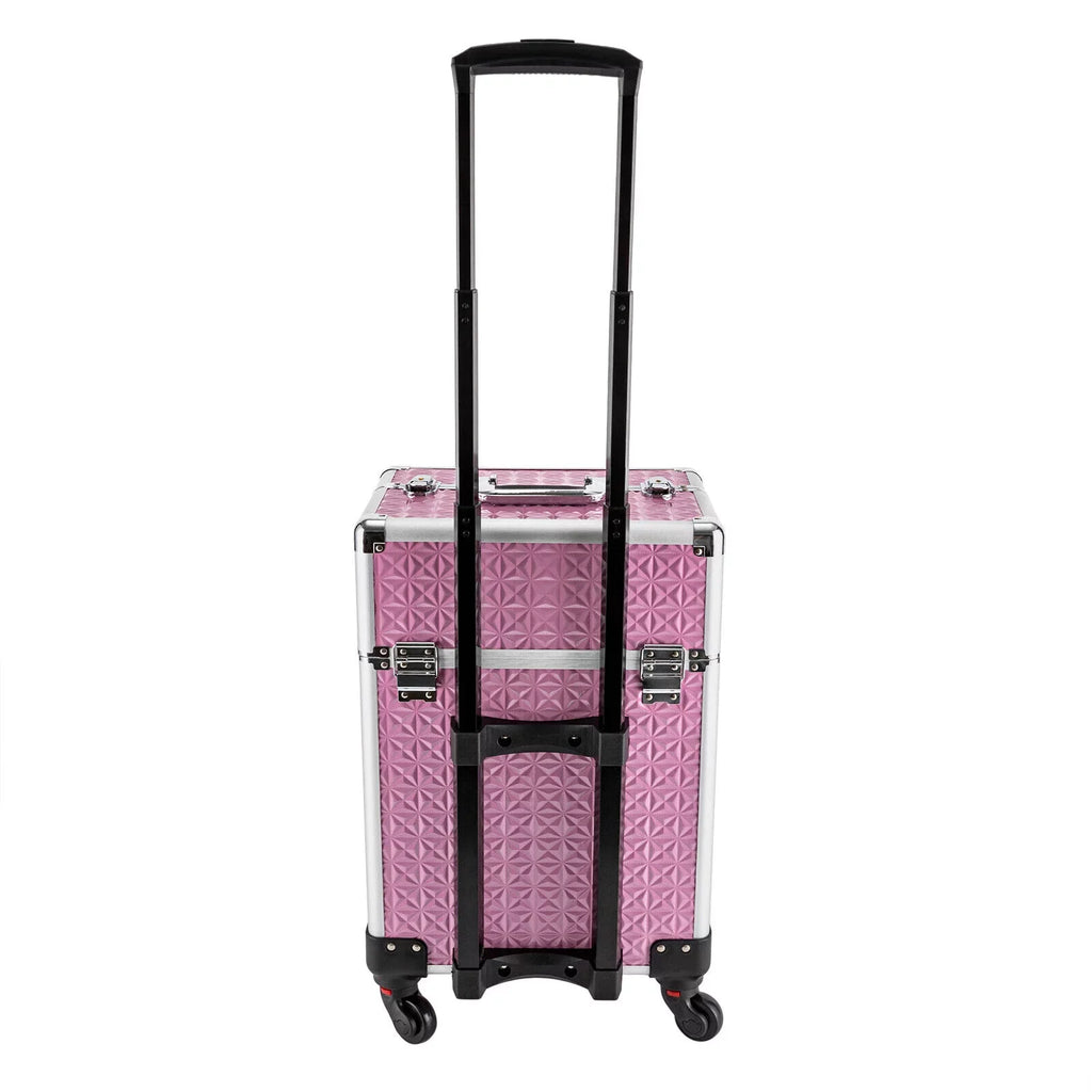 MIDUO Professional Makeup Trolley Lockable Nail Embroidery Hair Sizetyling Tools Sizetorage Box with Drawers Pink