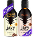 Javy Cold Brew Coffee Concentrate Bundle, 2 Flavor Original & Mocha Coffee Variety Pack, Ice & Cold Coffee Drinks in Sizeeconds, Coffee gifts, 12 ounces