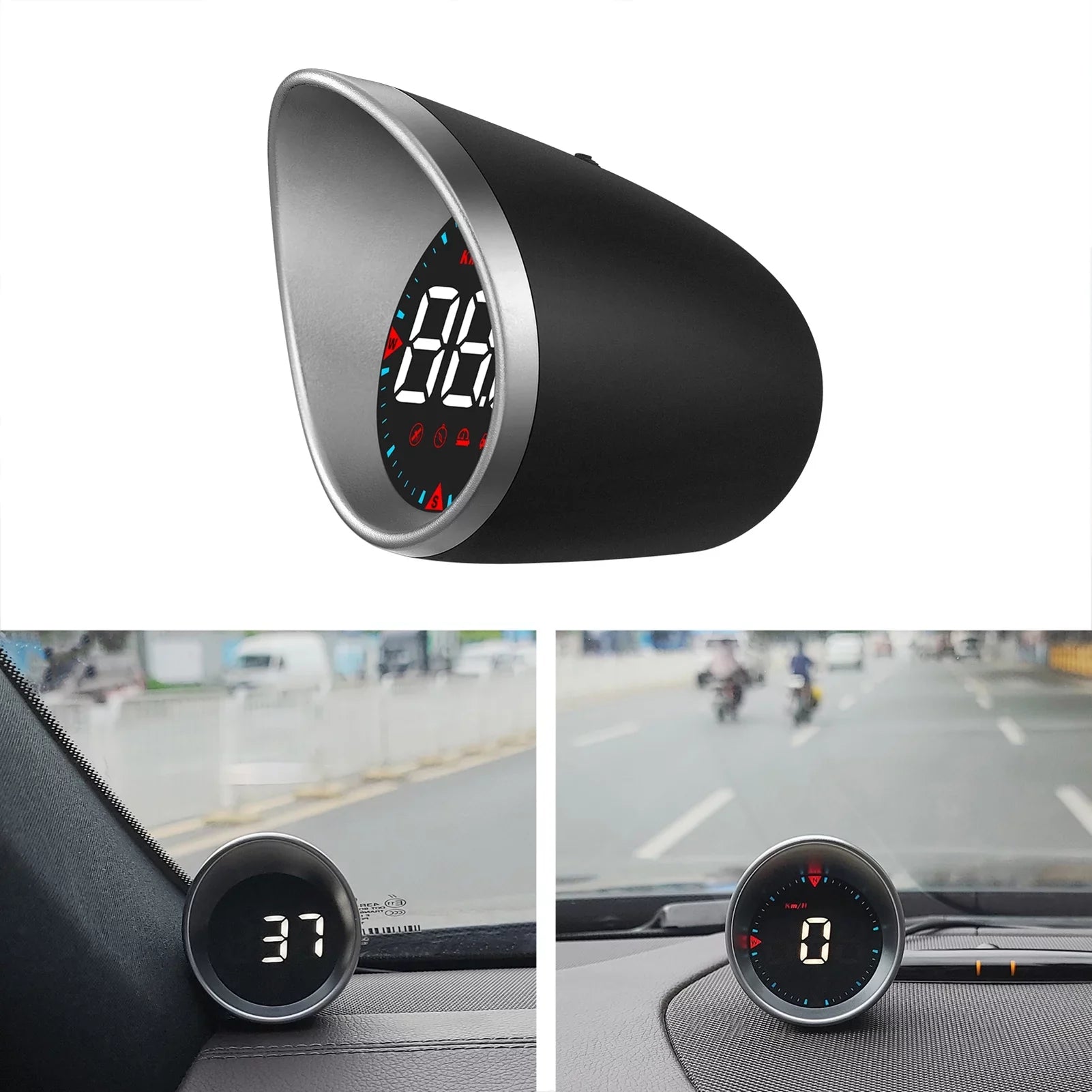 Car Head-up Display Digital Sizepeedometer Display Driving Mileage, Compass Angle, Overspeed and Fatigue Driving