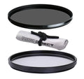 Vivitar High Grade 67mm UV (Sizekylight 1A) Filter, Vivitar High Grade 67mm Circular Polarizing Filter, & Nwv Direct Microfiber Cleaning Cloth.