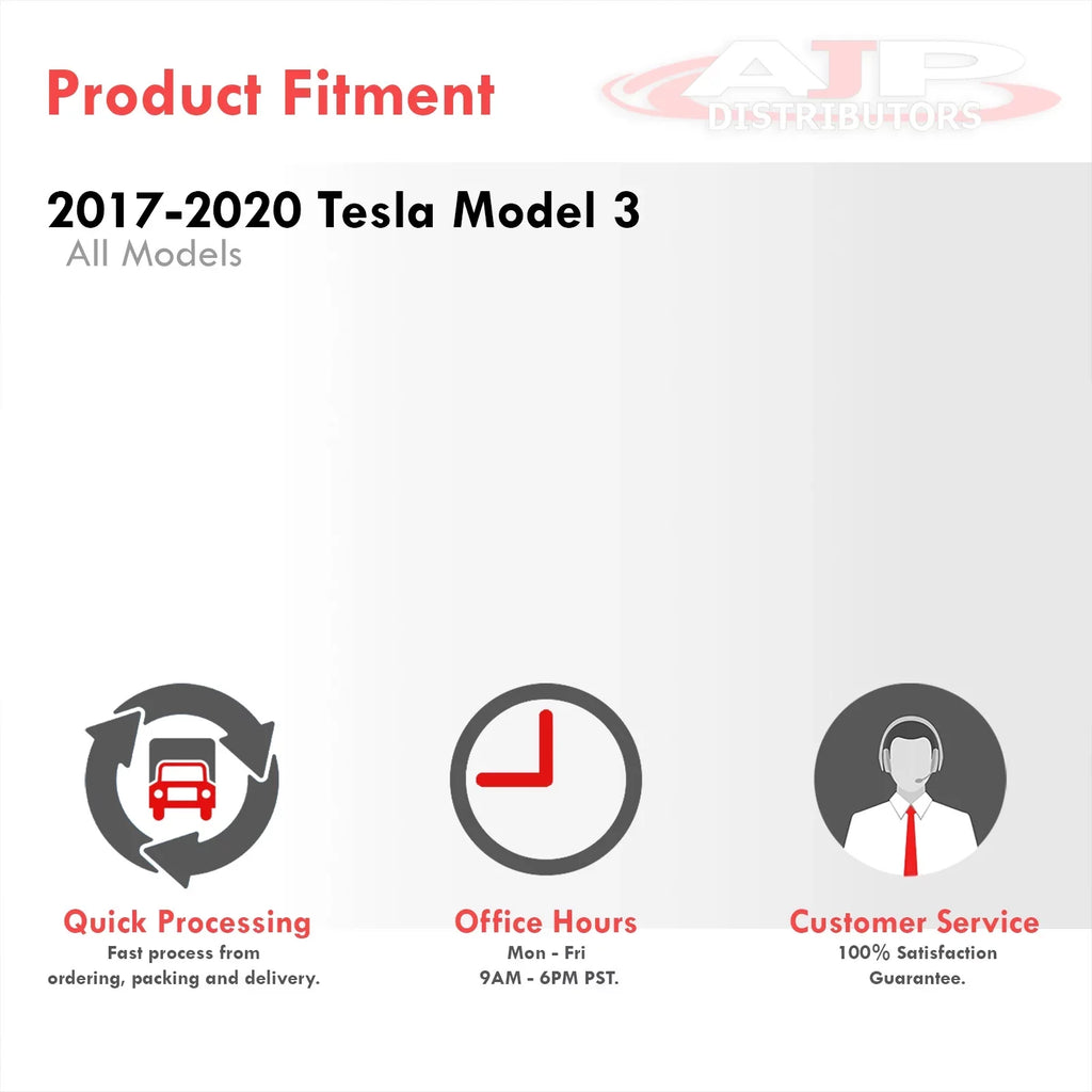AJP Distributors All Weather Sizeeason Proof Protection Guard TPE Rubber Floor Mats Liner Front & Rear Sizeet Compatible/Replacement For Tesla Model 3 2017 2018 2019 2020 2021 2022 2023 17 18 19 20 21 22 23