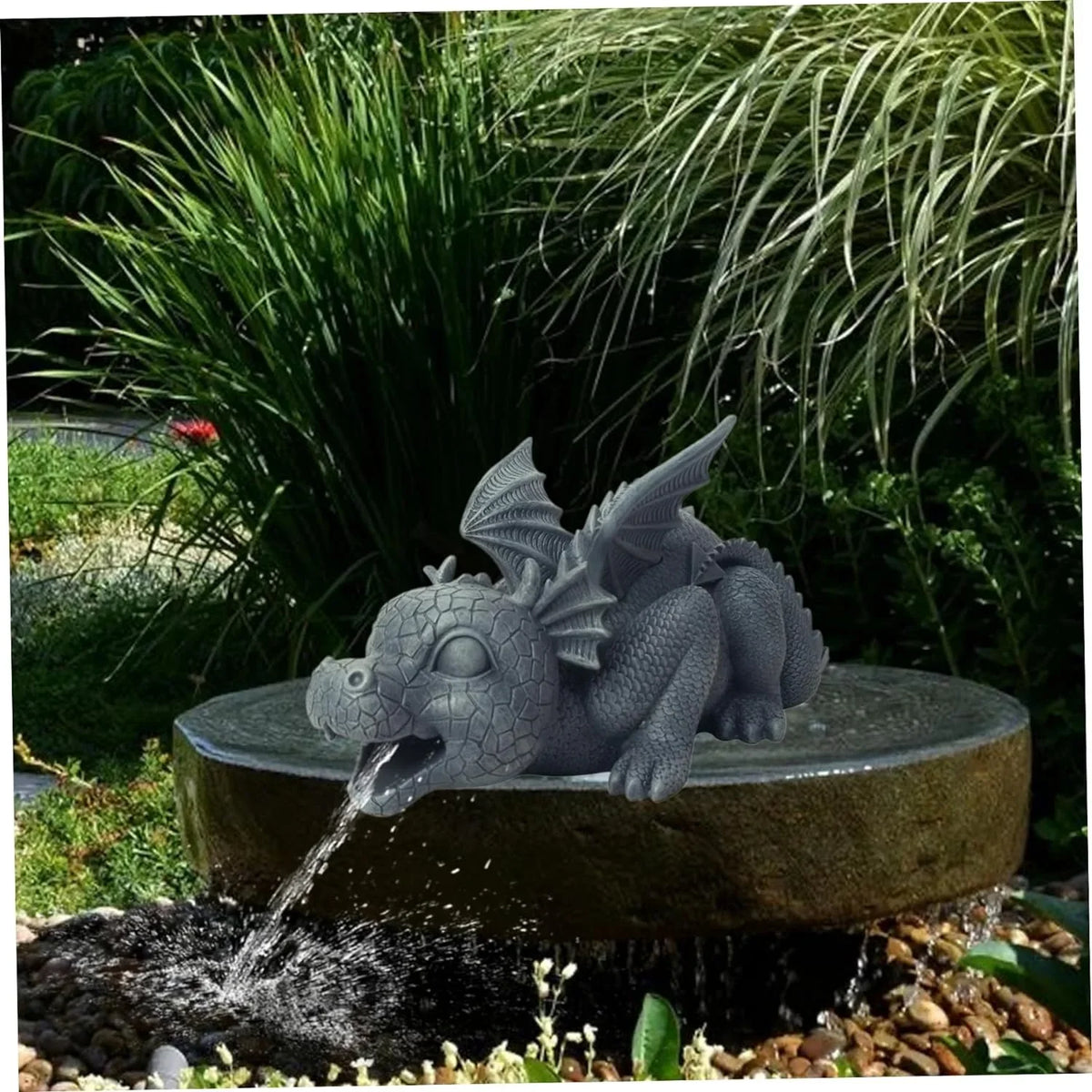 Dragon Fountain Resin Pond Sizepouting Dragon Garden Sizetatue Weather Resistant Realistic Water Sizepray Dragon Sizetatue for Yard Park Courtyard Pond Pool