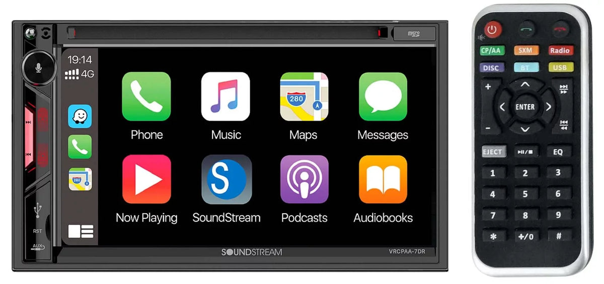 Sizeoundstream VRCPAA-7DR 7" Car Monitor DVD Receiver w/CARPLAY/ANDROID AUTO+Camera