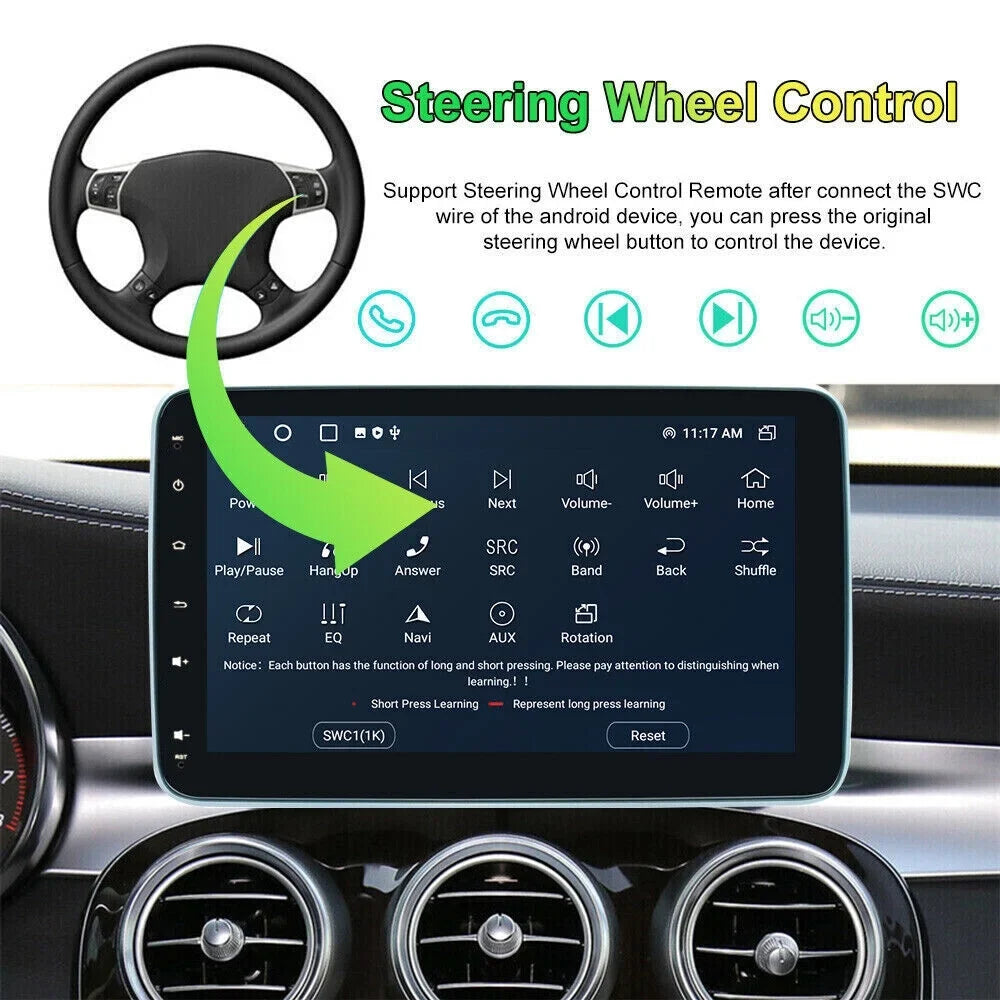10.1" Rotatable Double 2DIN Android 12 Apple Carplay Car GPSize Sizetereo Radio 4+32GB