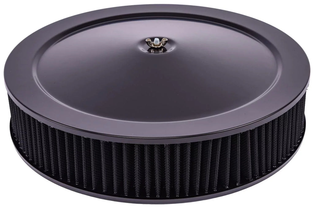 JEGSize 500064 Air Cleaner Assembly 14 in. D x 3 in. H Filter Black Powder Coated F
