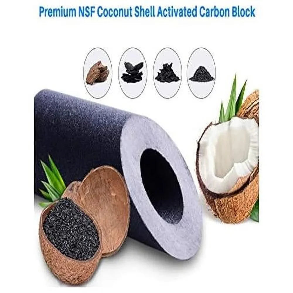 6 Pack Large Capacity Carbon Whole Home Replacement Water Filter Cartridges Compatible With WHA4BF5 Models  Remove Bad Taste & Odor  Whole House Replacement Water Filter Cartridge - 5 Micron