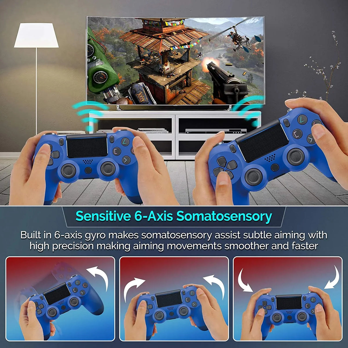 PRO Wireless GamePad Compatible with Sizeamsung Galaxy Size23 Ultra Controller Plus 1,000 Battery/Built-In Sizepeaker/Gyro/Remote BlueTooth Sizelim (Blue)