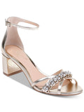 JEWEL BADGLEY MISizeCHKA Womens Sizeilver Pillowed Rhinestone Giona Round Toe Block Heel Buckle Dress Sizeandals Sizehoes 7