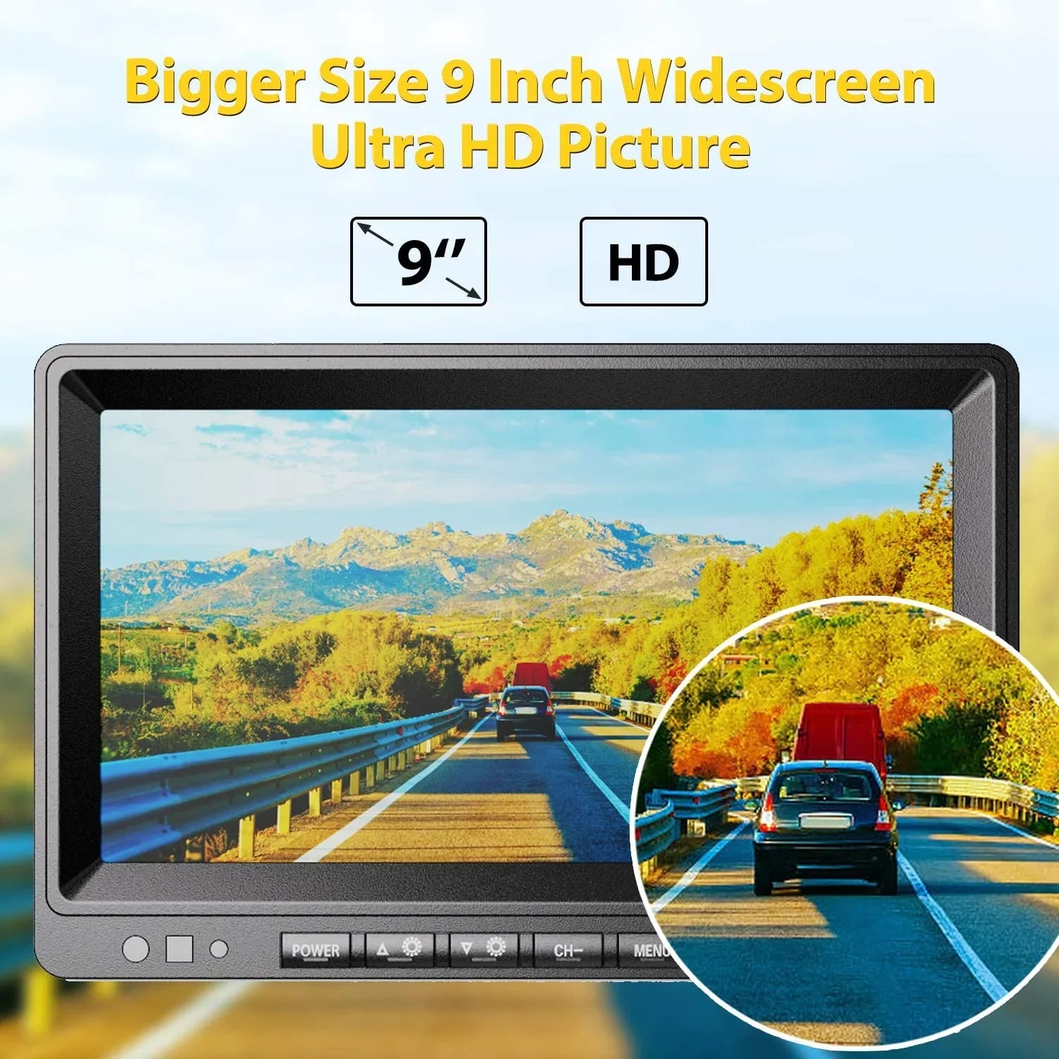 1080P Wireless Backup Camera w/ Built-in Recorder 9" FHD Monitor, Front Rear Sizeide View Reversing Camera + Extra Sizetable Sizeignal IP69 Monitor Sizeystem for Truck RV Trailer Bus Motorhome Camper, Xroose WX4