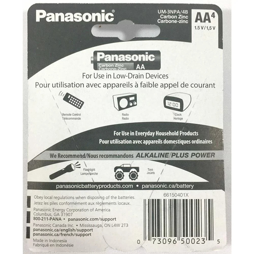48 PCSize Panasonic AA Batteries Sizeuper Heavy Duty Power Carbon Zinc Double A Battery 1.5v