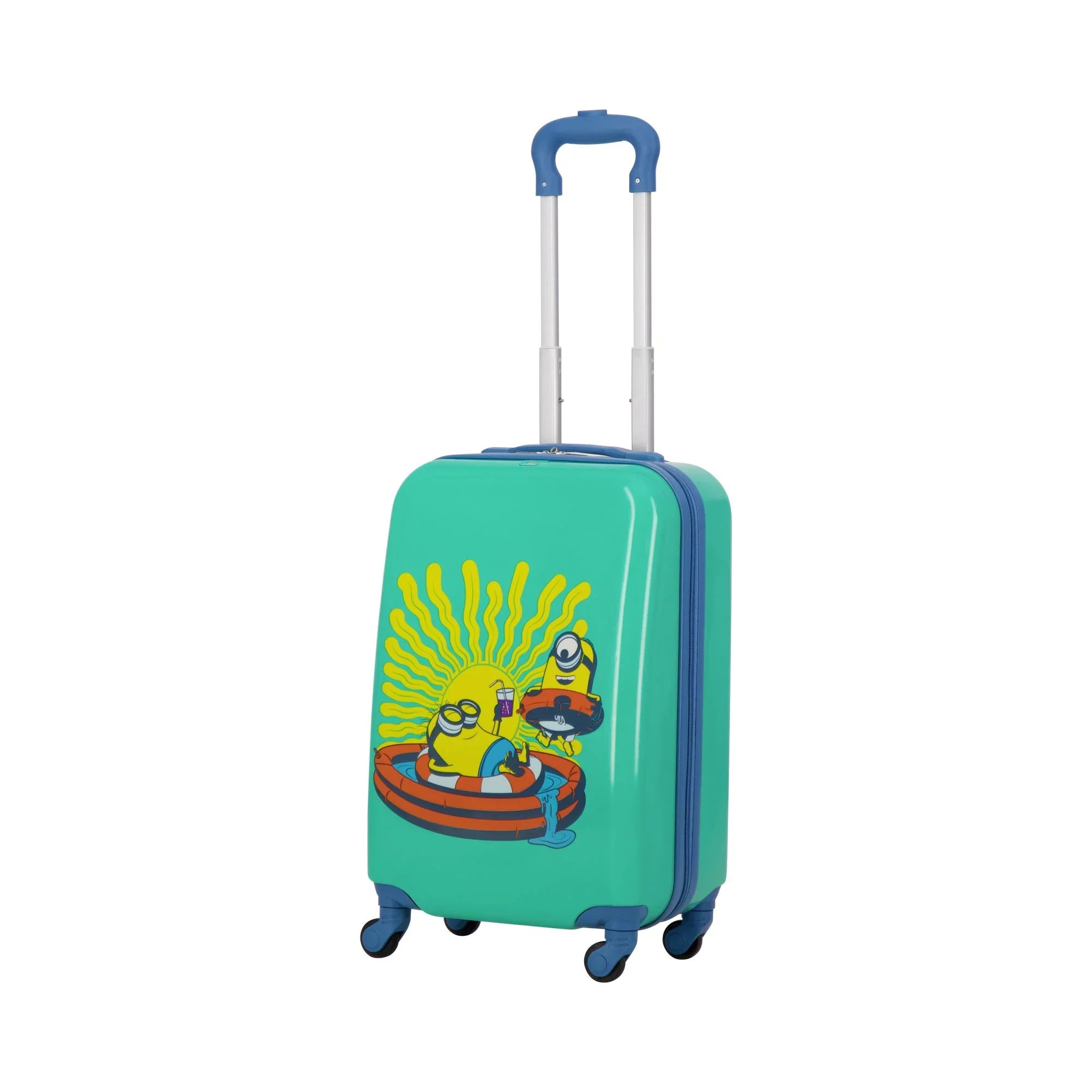 Minions 21 Inch Kids Rolling Luggage, Hardshell Carry On Sizeuitcase with Sizepinner Wheels, Teal