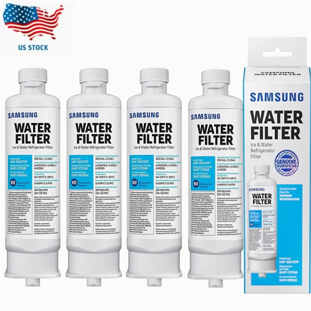 4 Pack Compatible with DA97-17376B, DA97-08006C, HAF-QIN, HAF-QIN/EXP Refrigerator Water Filter