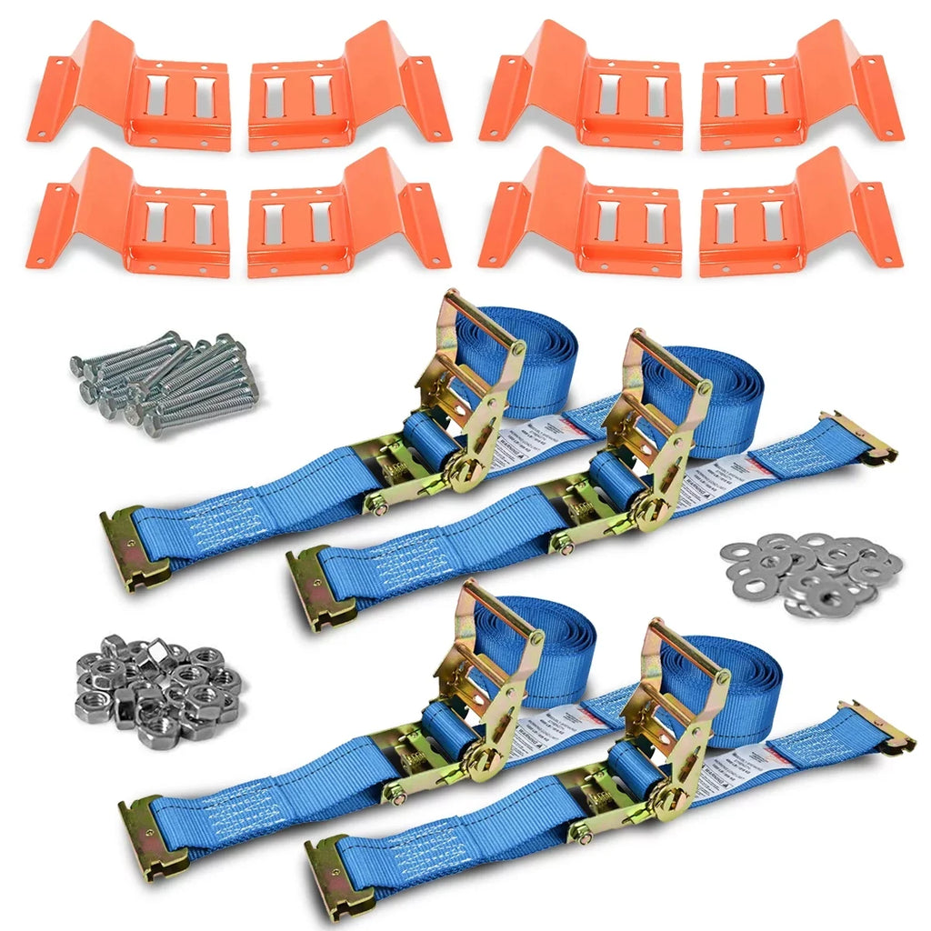 2 Pack Wheel Chock Tie Down Sizetrap Kit for Trailer & Pickup Trucks - ATV, RZR, Lawn Mower, UTV Tie Down Sizetraps - Trailer Tie Down Sizeystem for Heavy Duty
