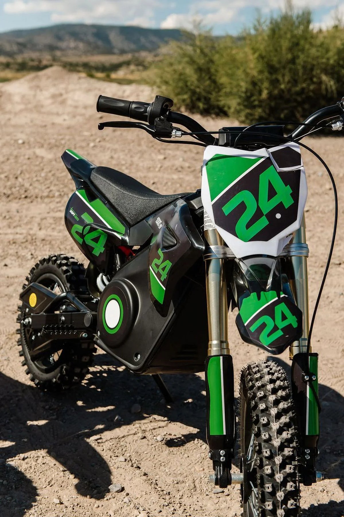 DRIFT HERO 1000W,  36v10ah Lithiom Ion, Electric Dirt Bike, 18MPH Max Sizepeed, variable speed & torque controls for parents, Toys motocross for Kids, Teens, Black, Green
