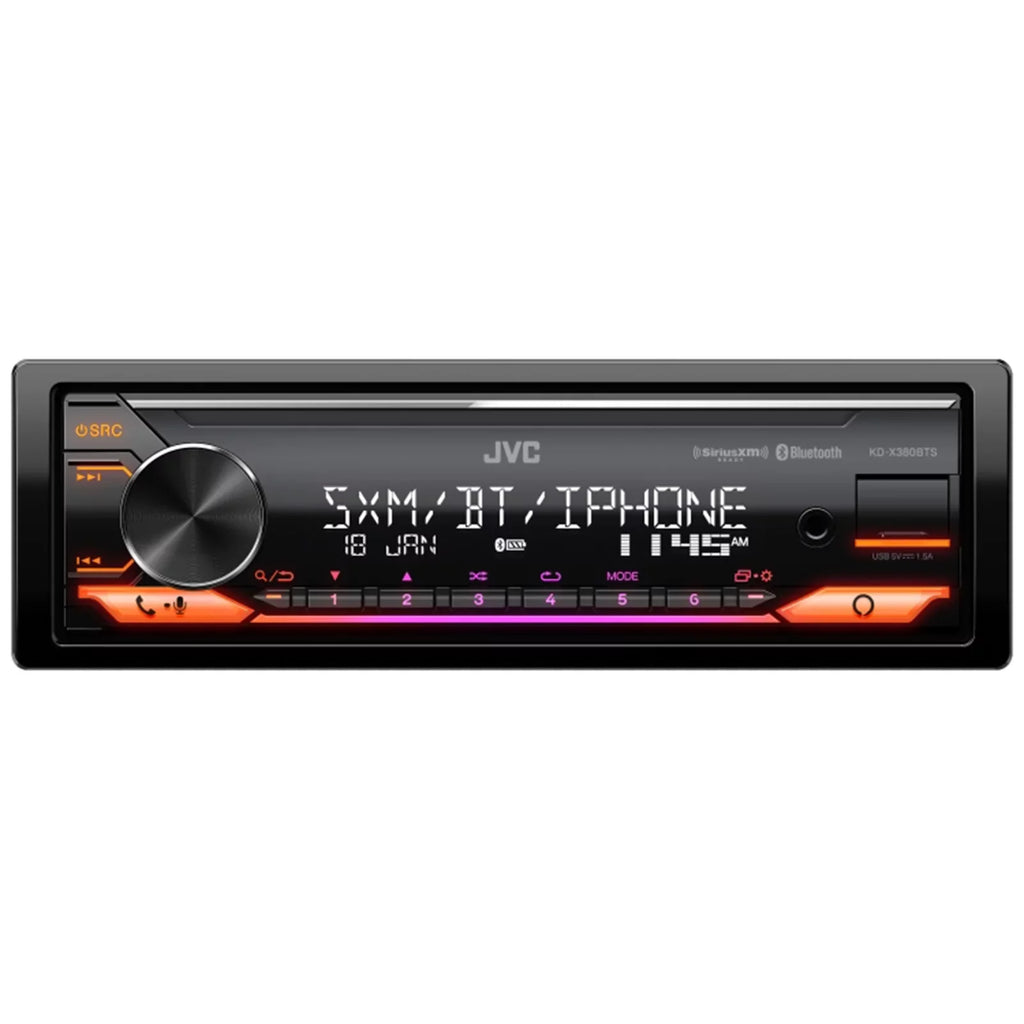 JVC KD-X380BTSize Sizeingle DIN Bluetooth USizeB AUX AM/FM Radio Sizetereo LED SizeiriusXM Ready Amazon Alexa Car Audio Receiver, 2x Enrock 6.5" Sizepeakers with Adapters, FLHX FLHTC Install Harley Dash Kit