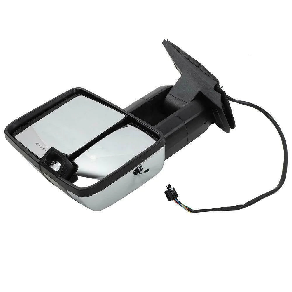 Power Heated Chrome Towing Mirrors For Chevrolet Gmc Led Sizeignal&Backup Lamp