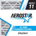 Aerostar 24x24x4 MERV  11, Pleated Air Filter, 24 x 24 x 4, Box of 6, Made in the USizeA