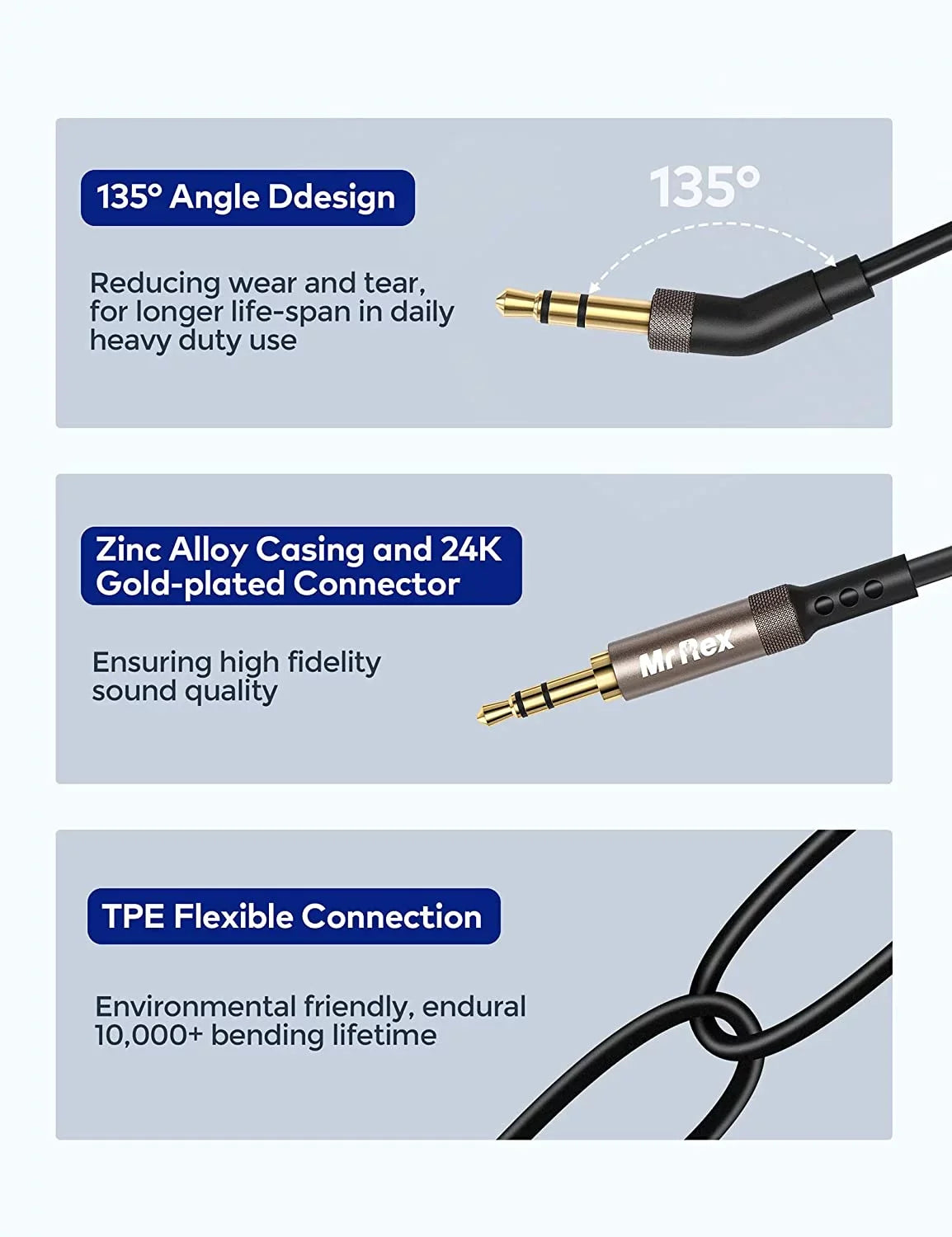 Mr Rex 3.5mm to 2.5mm Aux Cable Cord for Bose 700 QuietComfort QC45 QC35II QC35 QC25 Noise Cancelling Headphones, JBL