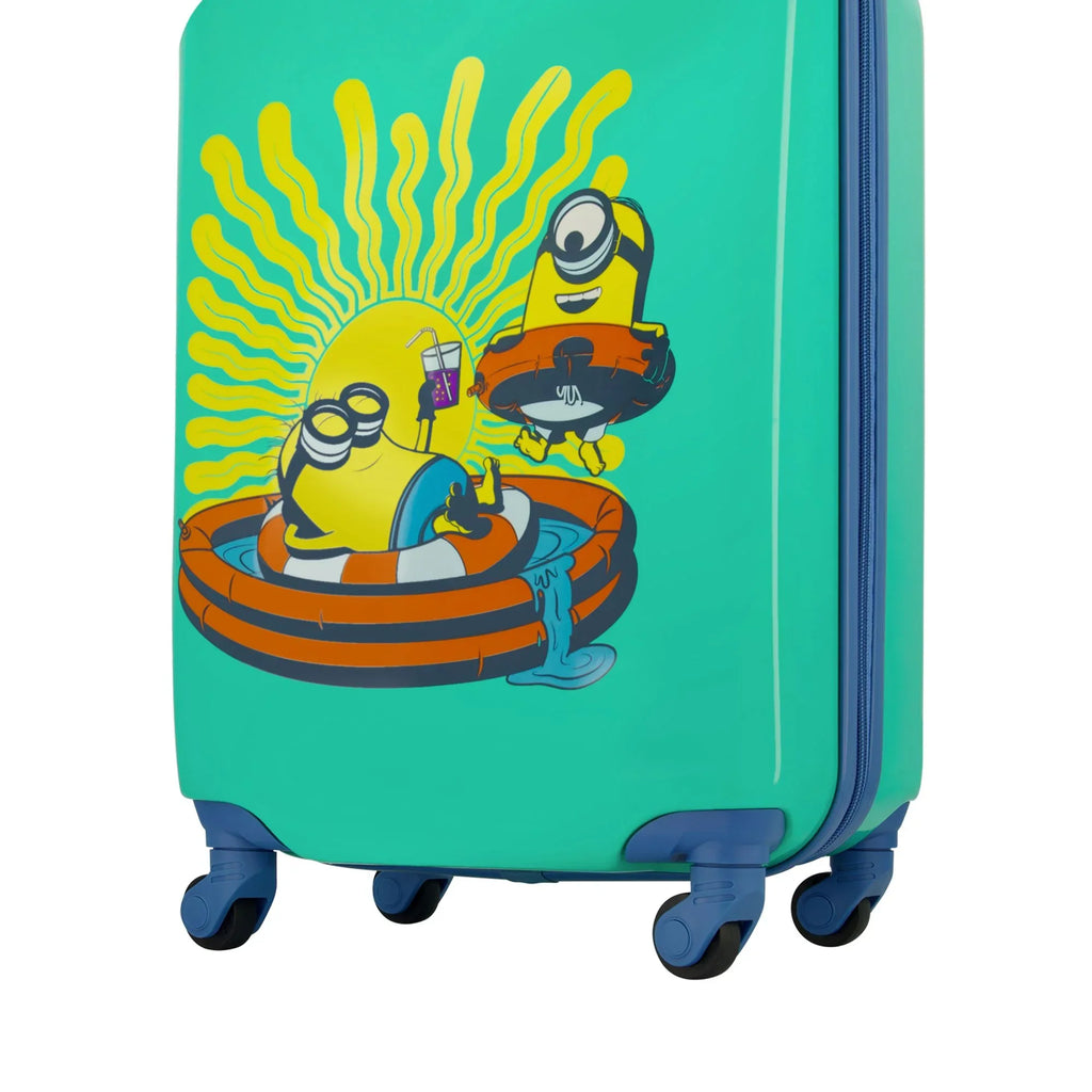 Minions 21 Inch Kids Rolling Luggage, Hardshell Carry On Sizeuitcase with Sizepinner Wheels, Teal