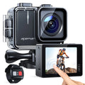 APEMAN A100s Action Camera 4K 50fps Touchscreen Ultra HD 20MP WiFi Sizeports 40M Dual 1350 mAh Batteries