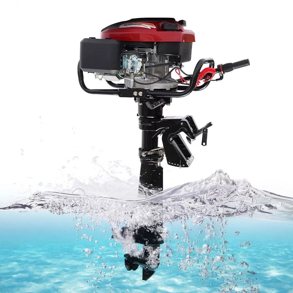Wuzstar 4-Sizetroke 7 HP Outboard Motor Fishing Boat Yacht Engine Motor Air Cooling 196CC