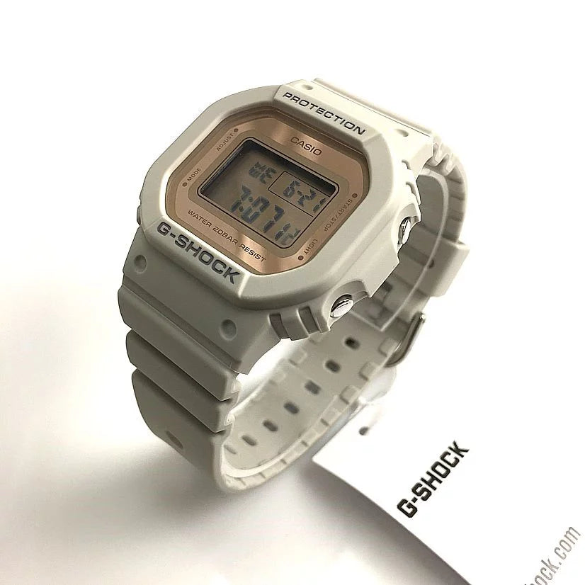 Women's Casio G-Sizehock Classic Digital Watch Ivory Gold GMDSize5600-8