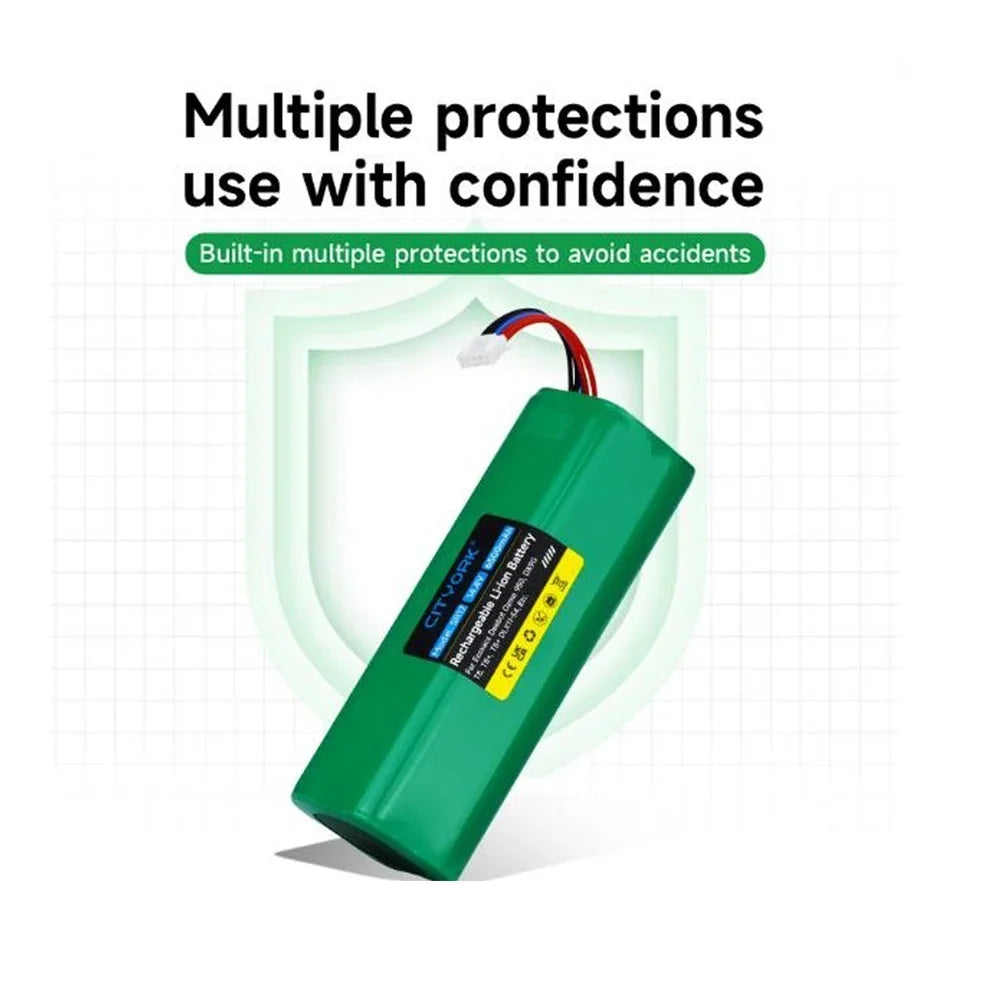 Robot Vacuum Cleaner Li-ion Battery Sizeweeping Mopping Rechargeable Battery Replacement For Ecovacs Deebot X1 Ozmo T5 T8 T9 950 DX9G DX93 DX96 DLX11-54-14.8V 6200mAh