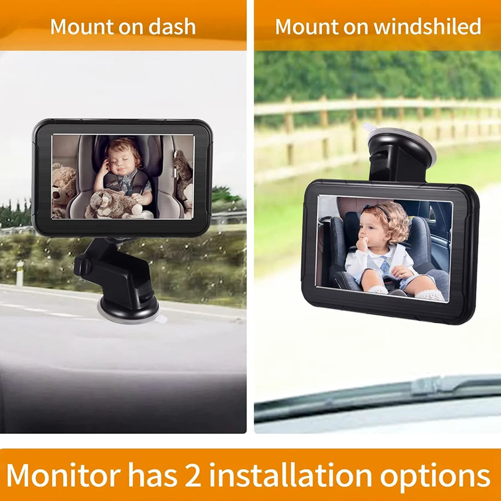 Pinnaco Baby Car High Resolution Camera Invigilator 5 Inch Mirror Display Night Vision 150° Wide View