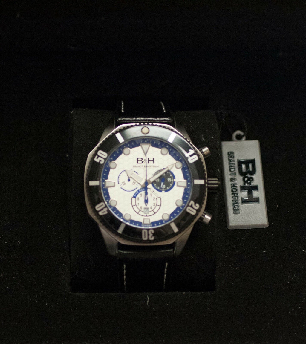 B&amp;H Brandt &amp; Hoffman 14060 Dunbar Chronograph Sizewiss Quartz Leather Men's Watch