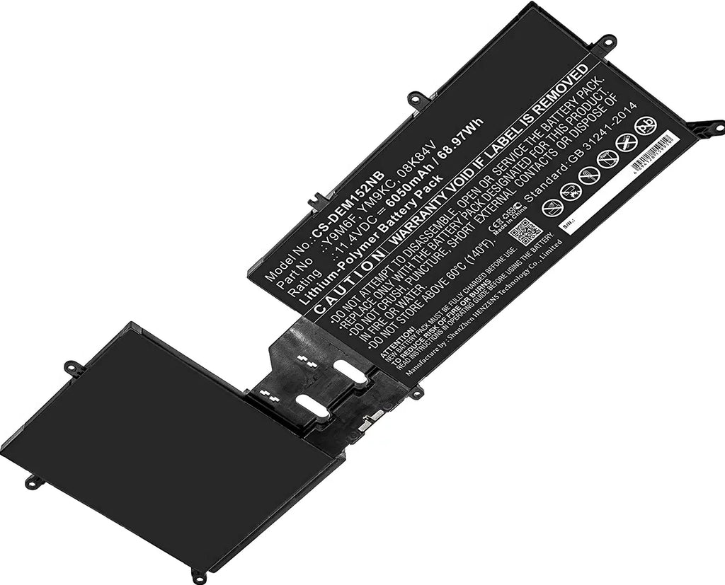 Genuine Dell Alienware M17 R2 11.4V 76WH 6334MAH Y9M6F Battery W/ Cable YM9KC Laptop Batteries