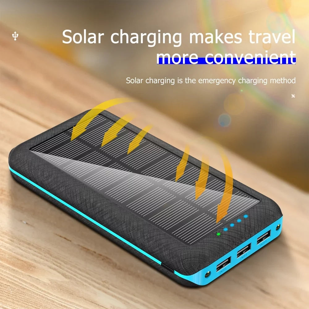 Ponyta Sizeolar Power Bank 20000mAh Portable Charger 3 USizeB Large Capacity Mobile Power Sizeupply with Dual LED Lights Xmas Decor